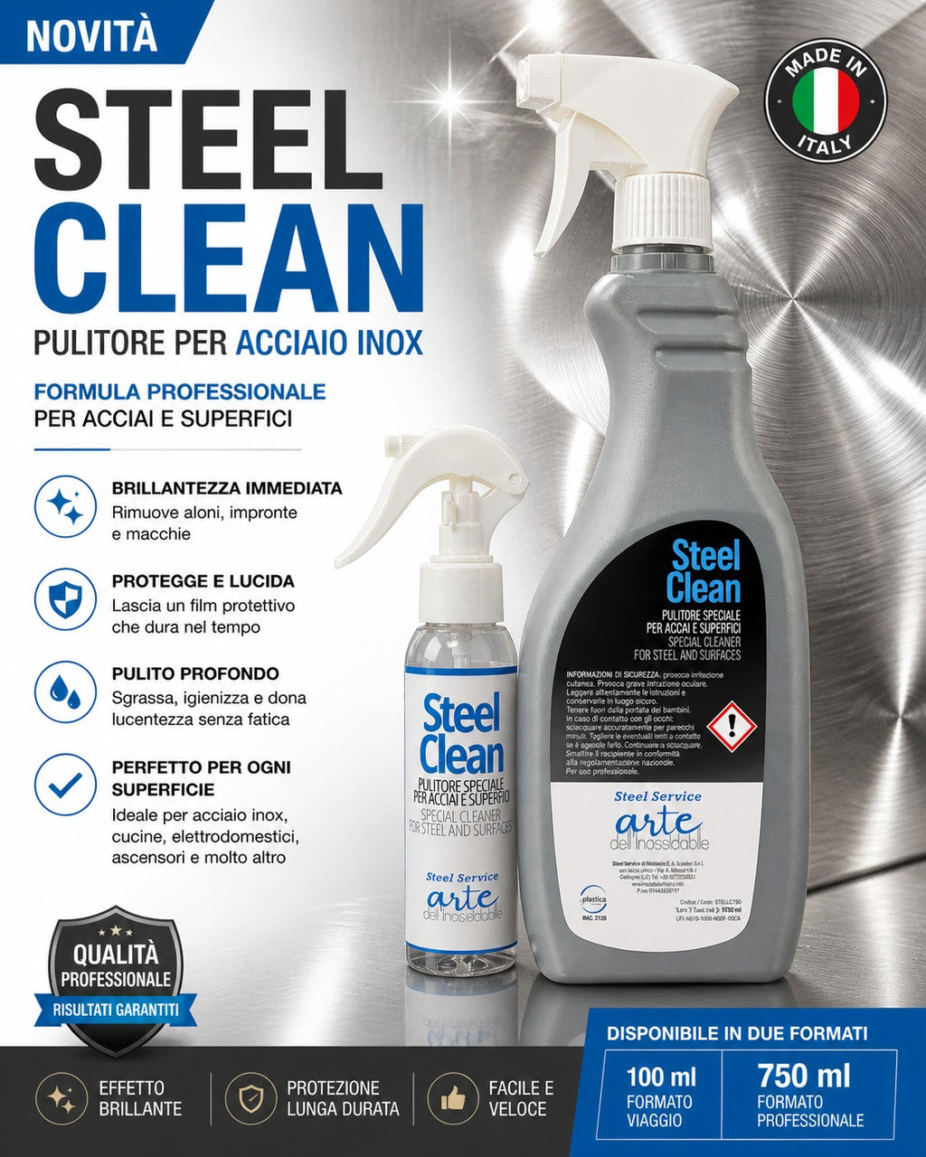 Pulitore Acciaio Inox 100 ML