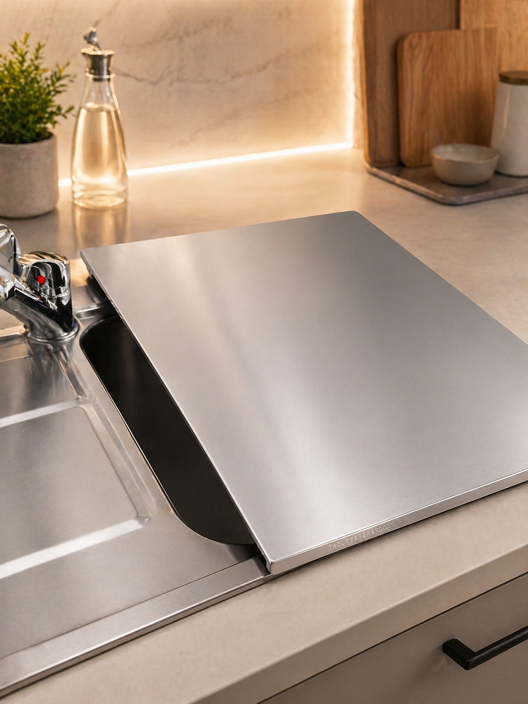 Tagliere in Acciaio Inox per Lavello